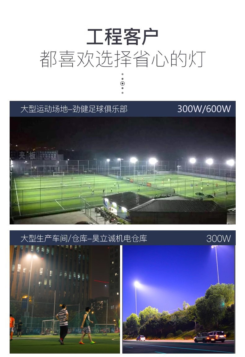 户外球场灯高杆灯强光大功率探照射灯工地建筑爆亮RGBW七彩投光灯(图12)
