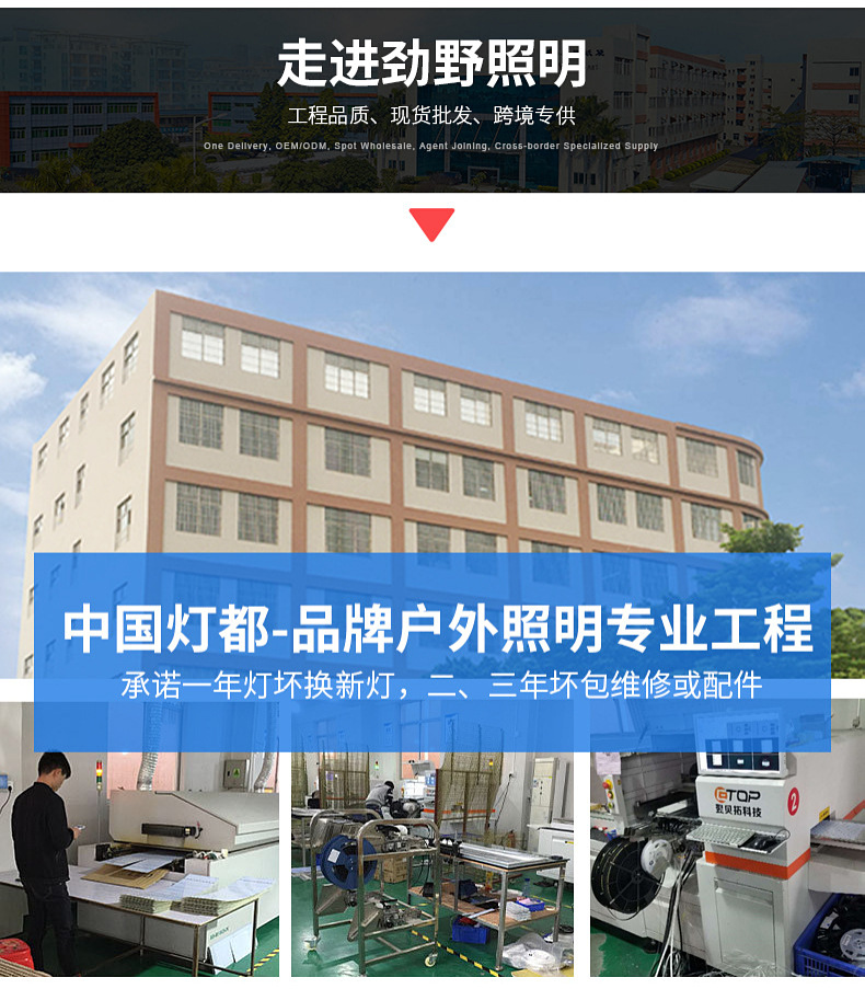 户外球场灯高杆灯强光大功率探照射灯工地建筑爆亮RGBW七彩投光灯(图21)