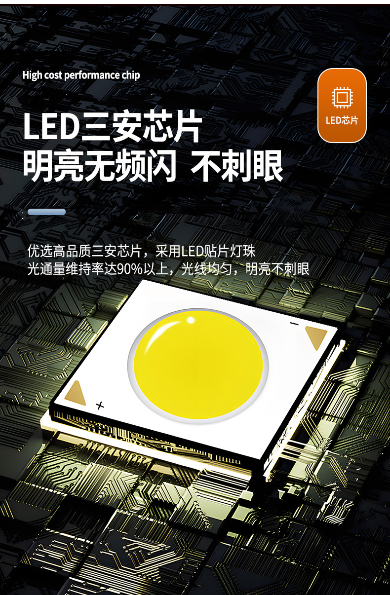 超亮LED长条灯办公室吊灯商用教室会议室健身房商场日光灯长条灯(图3)