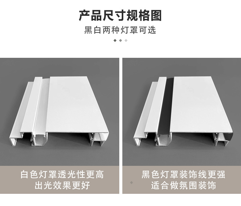 明装免开槽双灯双眼皮顶角线灯 客厅免吊顶无主氛围灯铝合金灯槽(图12)
