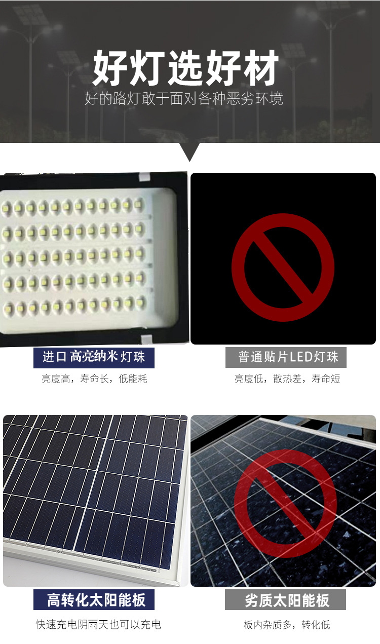 新农村6米led太阳能路灯厂户外防水庭院灯工程照明高杆灯 路灯定制(图4)
