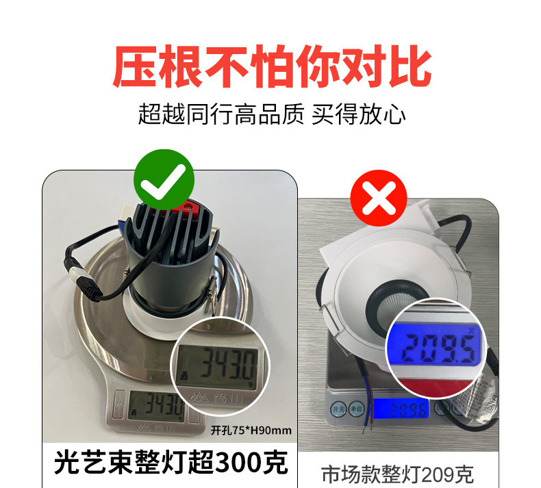 全光谱led射灯嵌入式小山丘家用防眩酒店洗墙智能射灯无主 灯批发(图16)